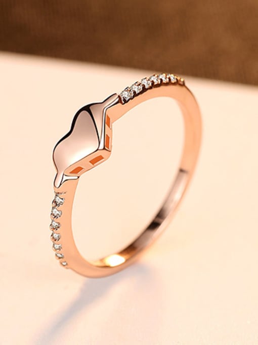 9# 925 Sterling Silver Simplistic Heart Rings