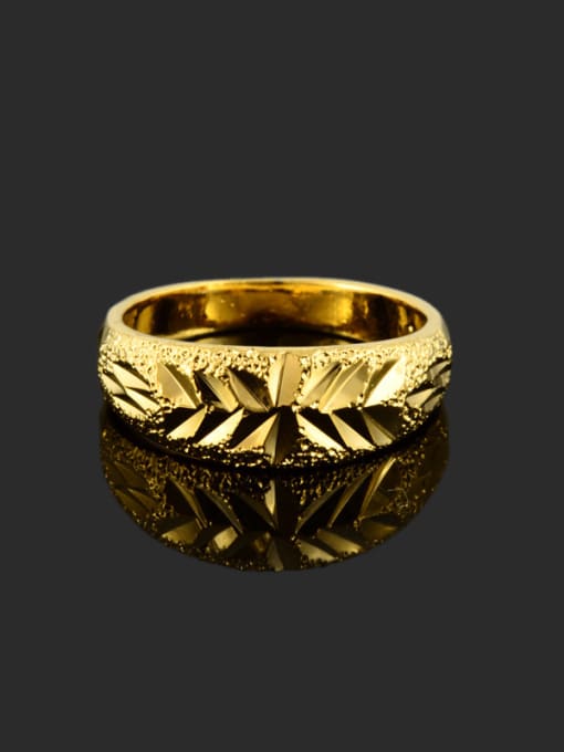 Yi Heng Da Fashionable 24K Gold Plated Flower Pattern Copper Ring 1