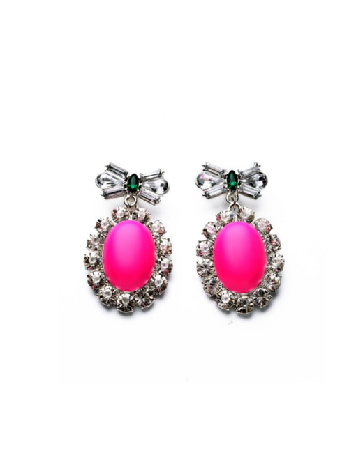 KM Luxury Rose Red Drop Chandelier earring 0