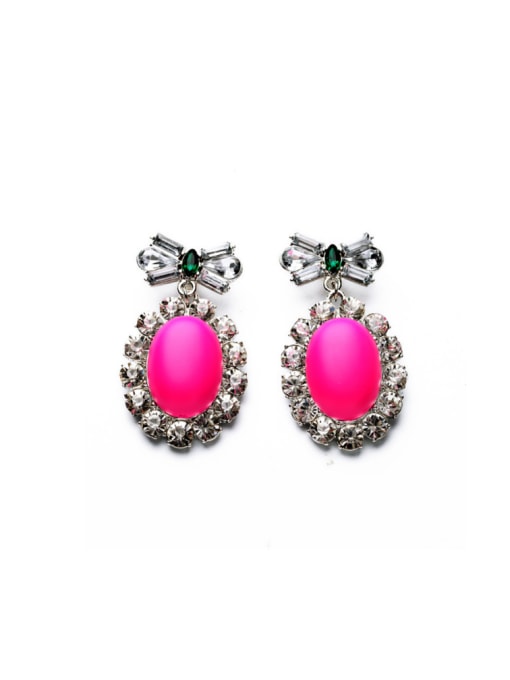KM Luxury Rose Red Drop Chandelier earring