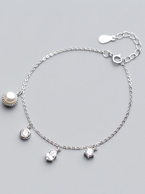 Rosh Women Temperament S925 Silver Artificial Pearl Bracelet 0