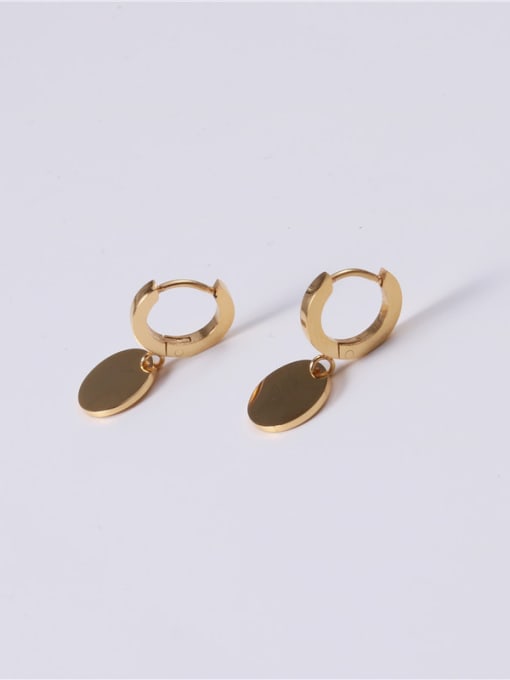 GROSE Titanium With Gold Plated Simplistic Round Drop Earrings 3