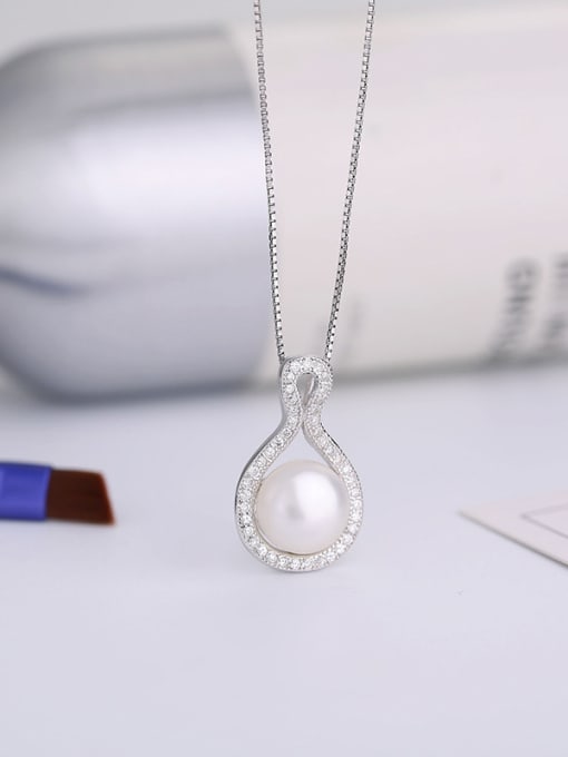 One Silver Water Drop Pearl Pendant 3