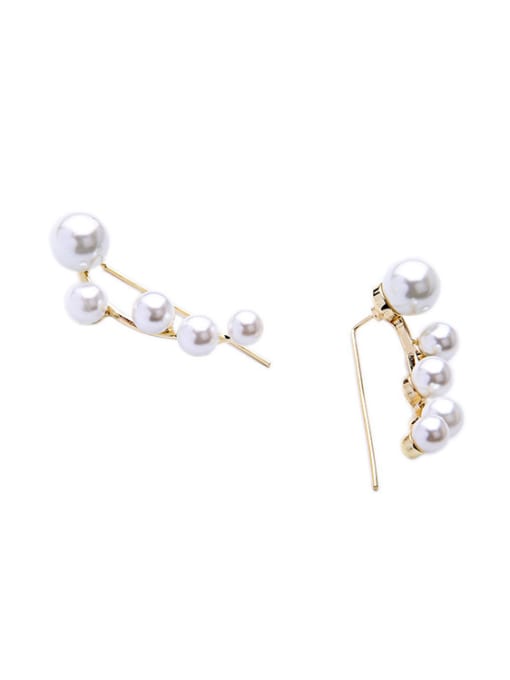 KM Alloy Artificial Pearls Symmetrical  stud Earring 1