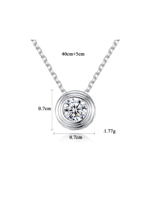 CCUI Sterling silver with 3A zircon minimalist round necklace 3