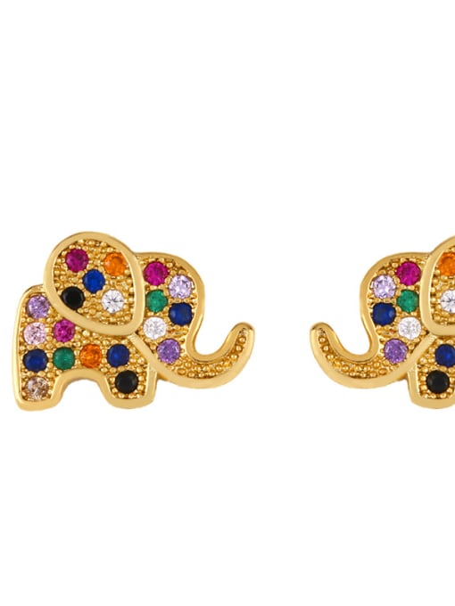 Err22 elephant Copper With Cubic Zirconia Classic Butterfly/round/bird/heart/eyes Stud Earrings