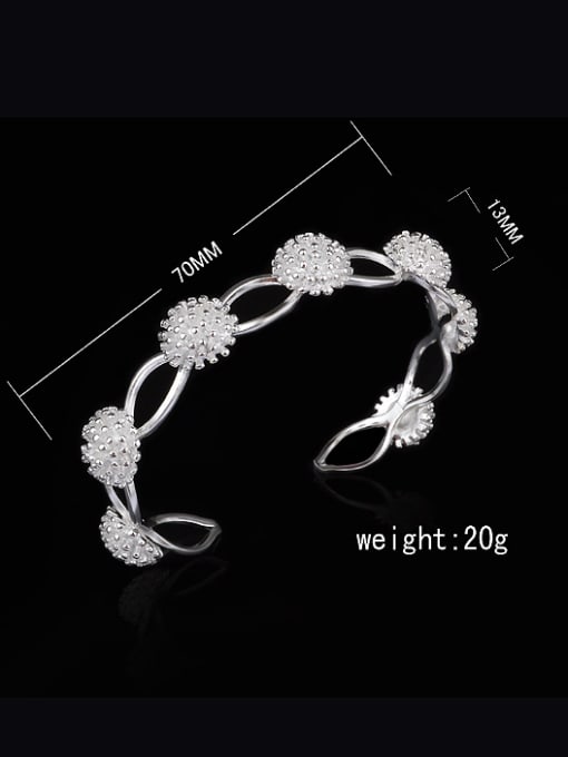Ya Heng Fashion Flowery Silver Plated Copper Bracelet 3