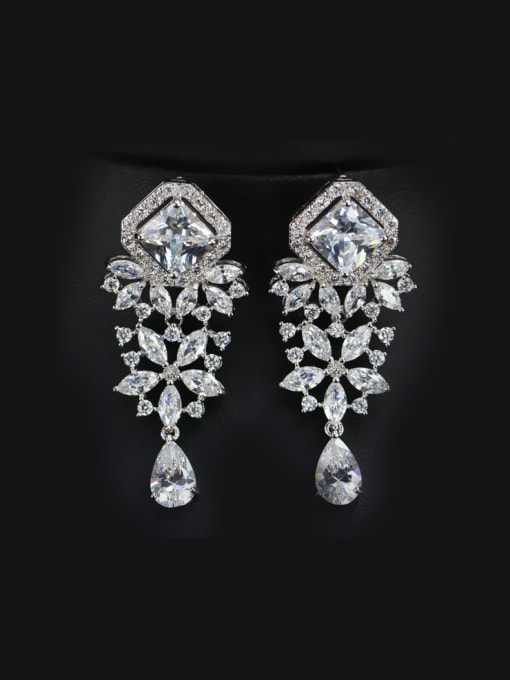 L.WIN Wedding Accessories Zircons Cluster earring