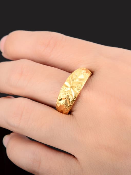 Yi Heng Da Fashionable 24K Gold Plated Flower Pattern Copper Ring 2
