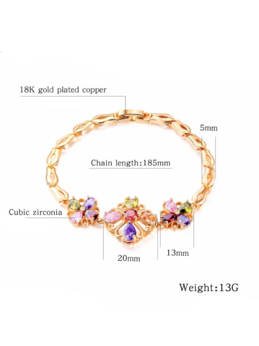 Open Sky Copper With Rose Gold Plated Ethnic Flower petalage Bracelets 2