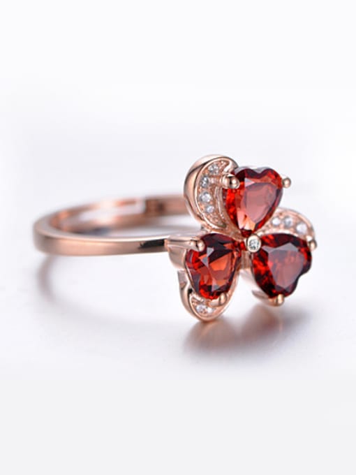 Deli Rose Gold Plated Gemstones Flowery Ring 2