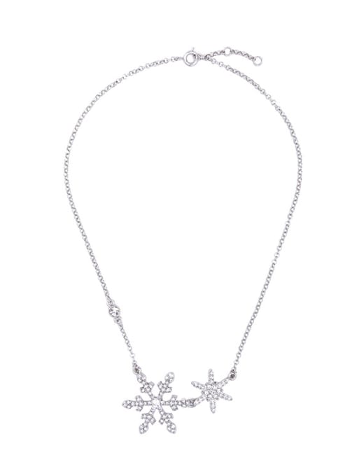 Platinum -2 Elegant Snow Alloy Clavicle Necklace