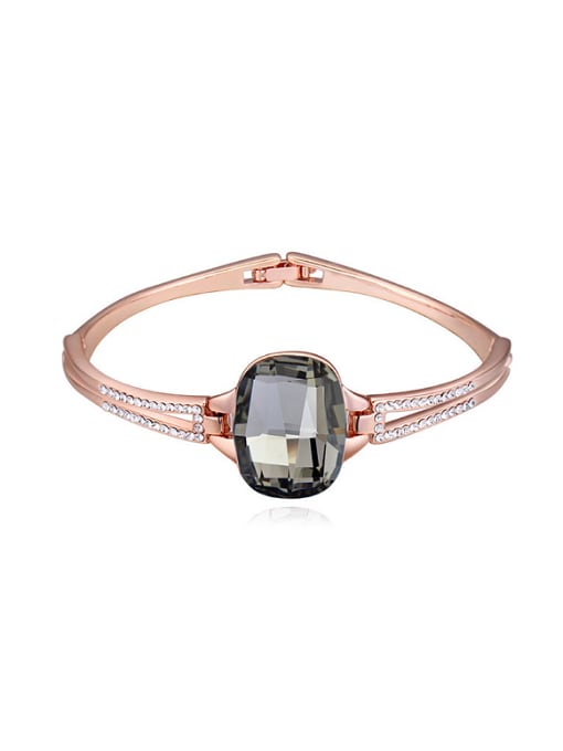 gray Fashion Rose Gold Plated austrian Crystal Alloy Bangle