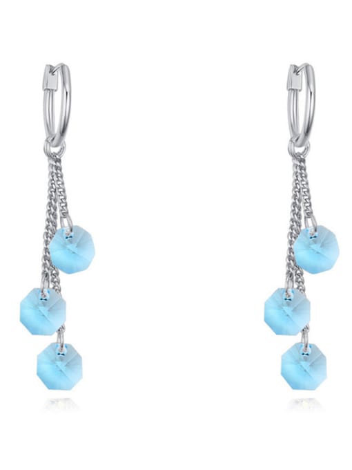 QIANZI Simple Little Round austrian Crystals Alloy Earrings 2