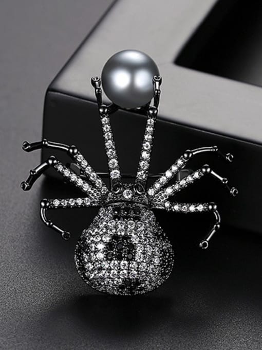 White-t15e18 Copper With Gun Plated Vintage  Spider Brooches
