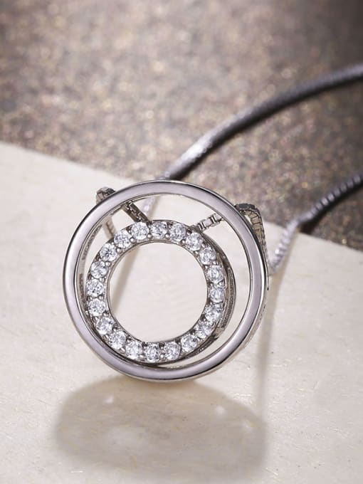 One Silver Exquisite Round Necklace 3