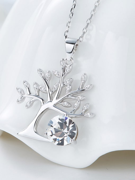CEIDAI Personalized Cubic austrian Crystal Tree 925 Silver Necklace 2