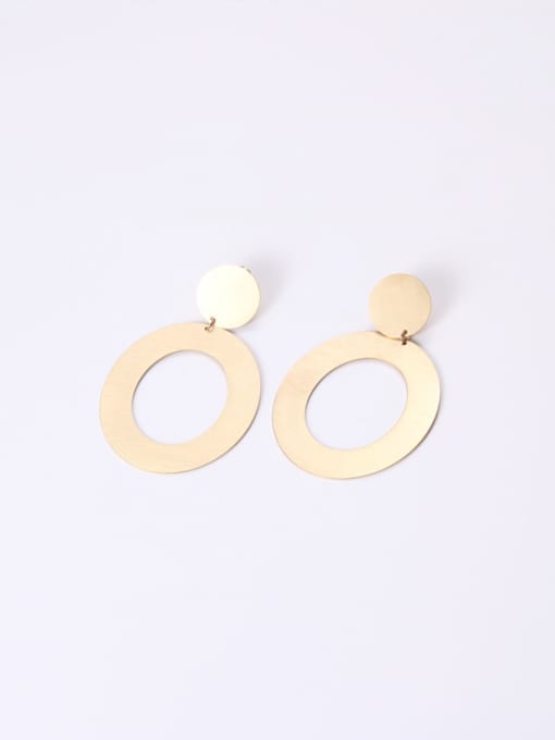 GROSE Titanium With Gold Plated Simplistic Round Drop Earrings