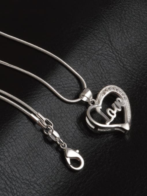 Ya Heng Fashion Heart LOVE Pendant Copper Necklace 1