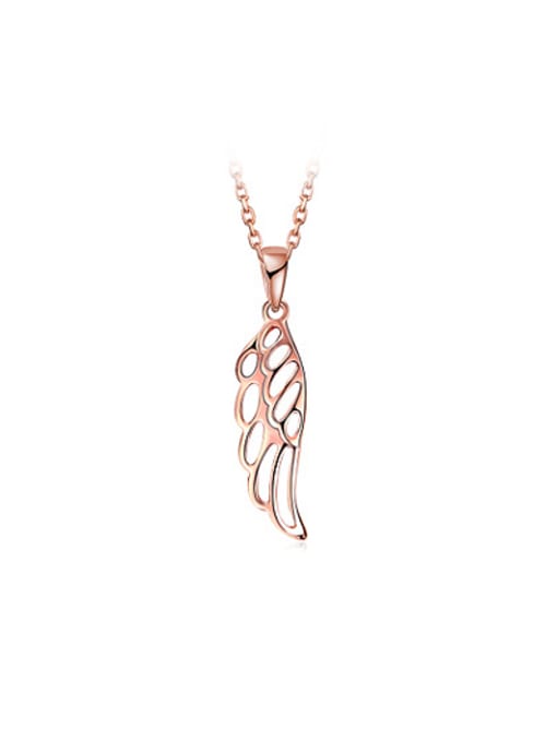 Ronaldo Exquisite Rose Gold Plated Hollow Wing Shaped Necklace 0