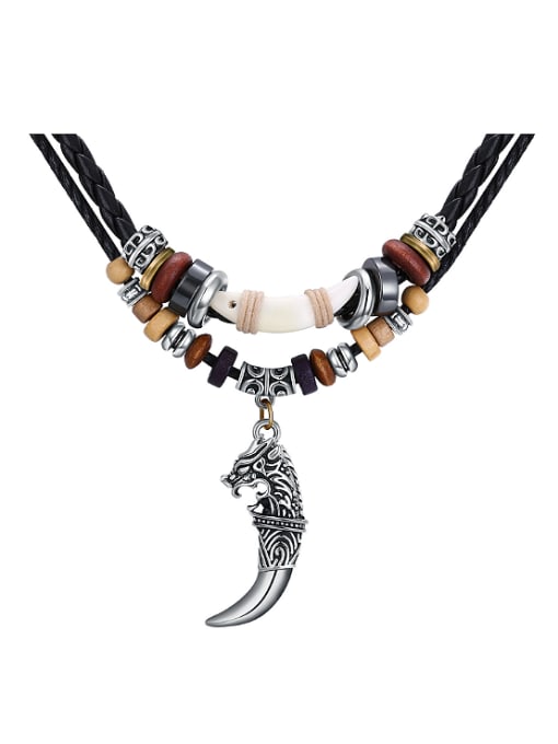 Open Sky Personalized Beads Wolf Tooth shaped Sweater Chain 0