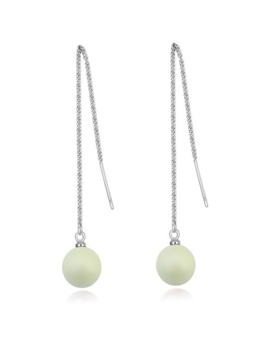 green Personalized Imitation Pearl Alloy Line Earrings
