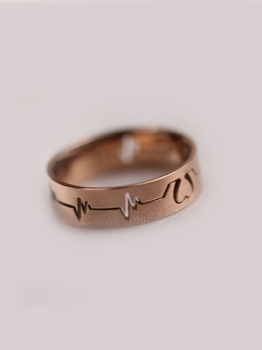 GROSE Hollow ECG Pattern Titanium Ring 0