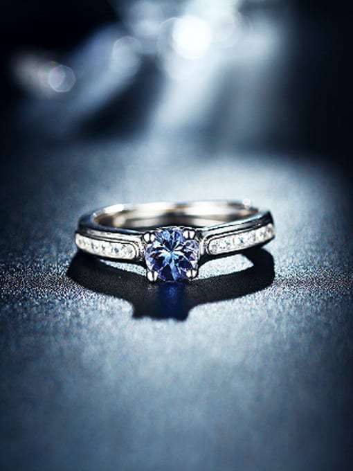 Deli Fashion Platinum Plated Gemstone Zircon Engagement Ring 1