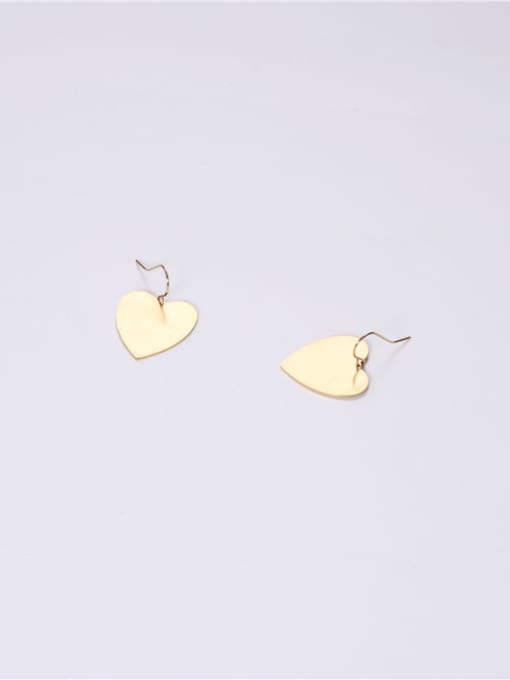 GROSE Titanium With Gold Plated Simplistic Heart Chandelier Earrings 1