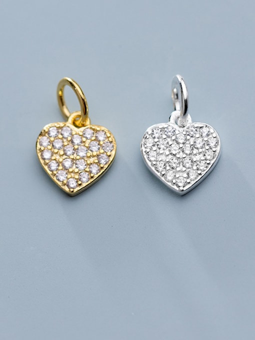 FAN 925 Sterling Silver With Cubic Zirconia  Simplistic Heart Pendants