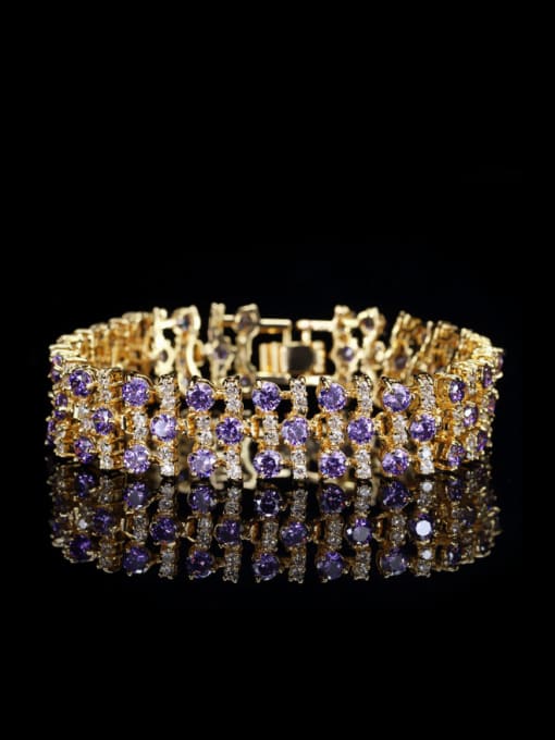 Purple Luxury Zircons Exaggerate  Bracelet