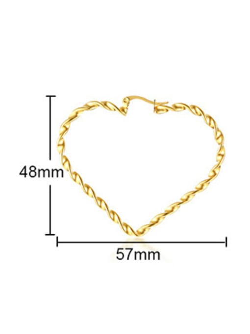 LI MUMU Stainless Steel With IP Gold Plated Fashion Heart Stud Earrings 1
