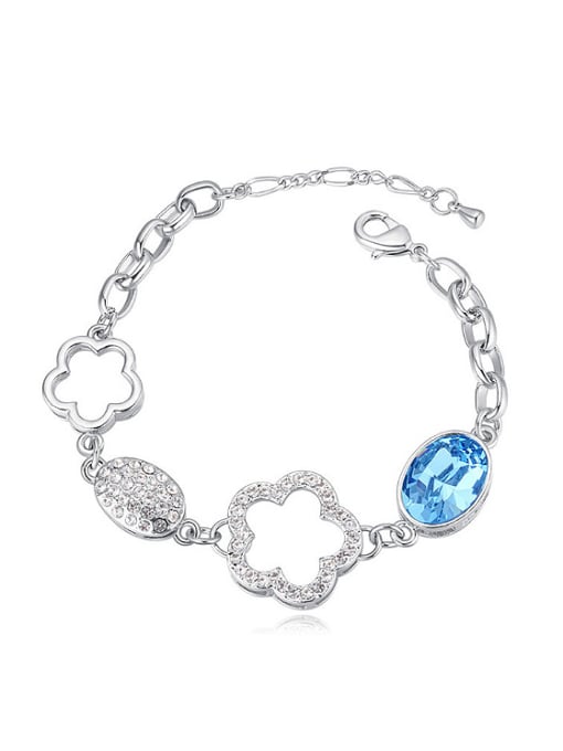 QIANZI Fashion austrian Crystals Flowery Alloy Bracelet 0