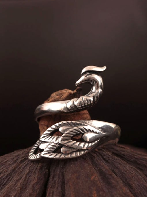 SILVER MI New Design Phoenix Opening Statement Ring