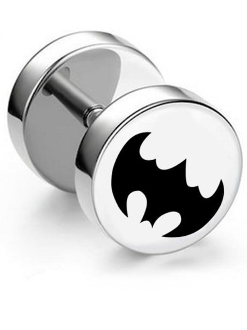 Section 8 Bat steel Stainless Steel With Silver Plated Personality Geometric Stud Earrings