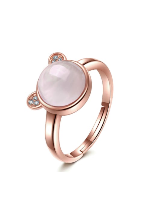 pink Lovely Bear-shape Women Small Opening Ring