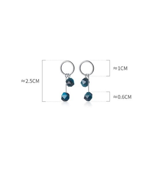 Rosh 925 Sterling Silver With Platinum Plated Personality Geometric Drop Earrings 3