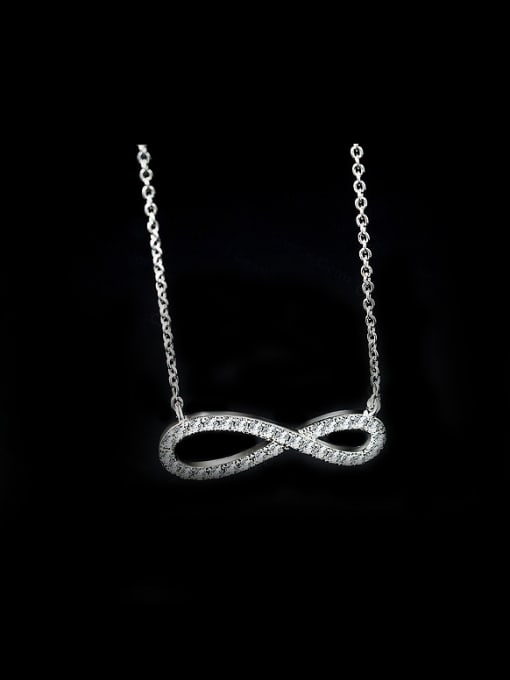 White Number 8 Zircon Necklace