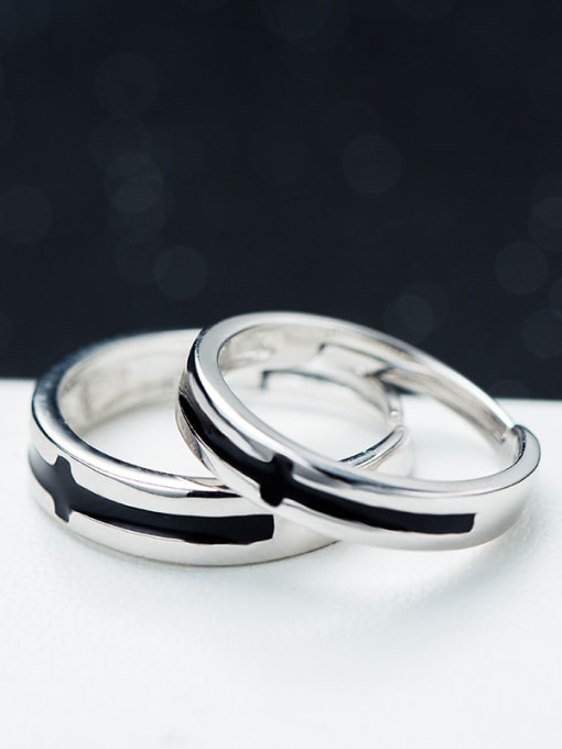 kwan S925 Silver Glue Couple Simple Ring 1