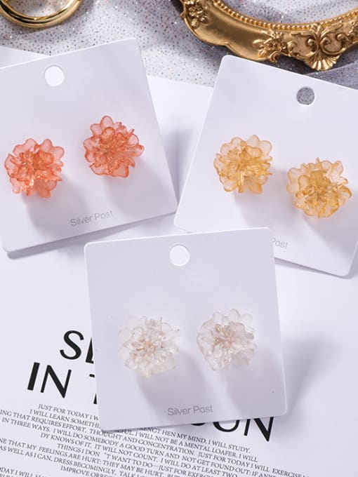 Girlhood Alloy With Rose Gold Plated Cute Flower Stud Earrings 1