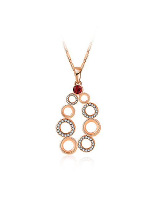 Ronaldo Exquisite Rose Gold Plated Rhinestones Necklace 0