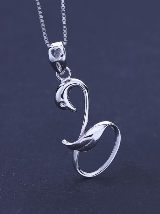 One Silver 925 Silver Swan Pendant 2