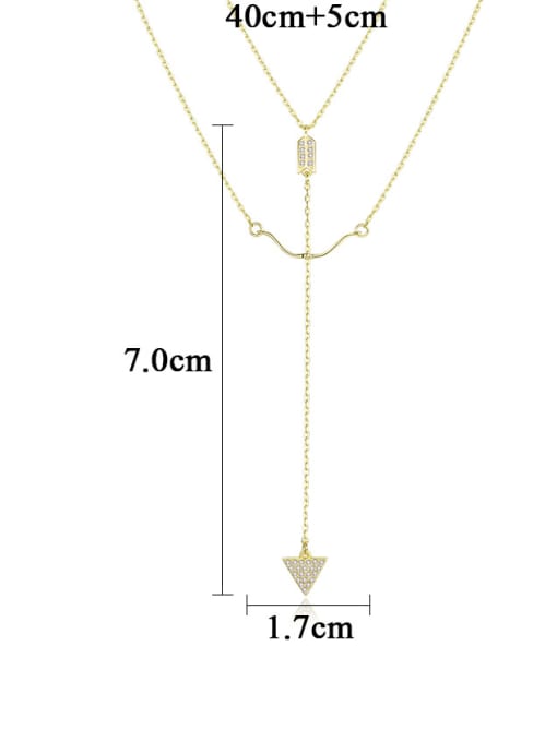 CCUI 925 Sterling Silver With  Cubic Zirconia Simplistic Bow and arrow Hook Multi Strand Necklaces 4