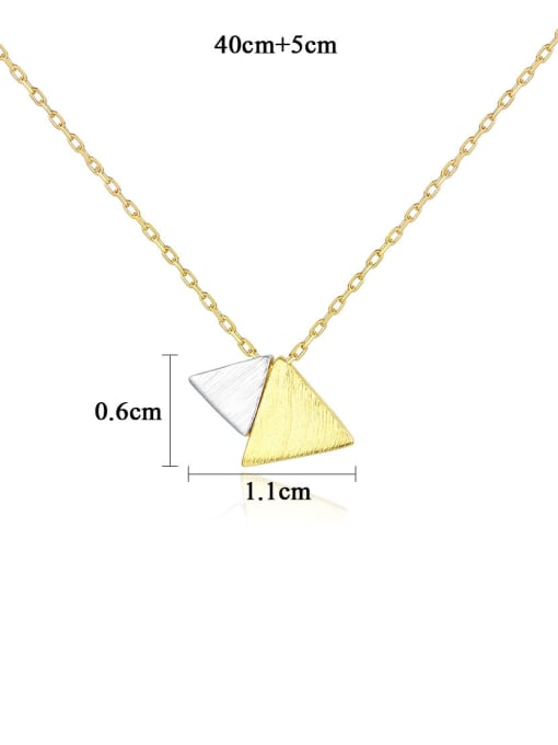 CCUI 925 Sterling Silver with  Glossy  Simplistic Triangle Necklaces 4