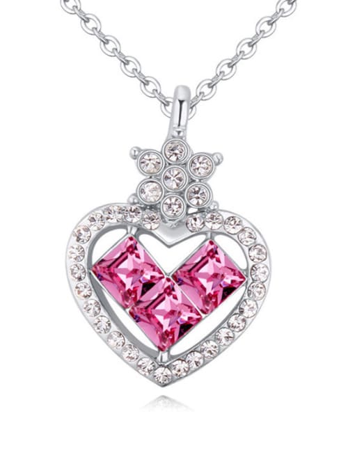 QIANZI Chanz using austrian Elements Crystal Necklace female love diamond crystal pendant 2