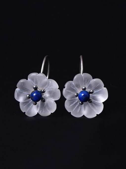 SILVER MI Temperament Plum Blossom Crystal earring 0