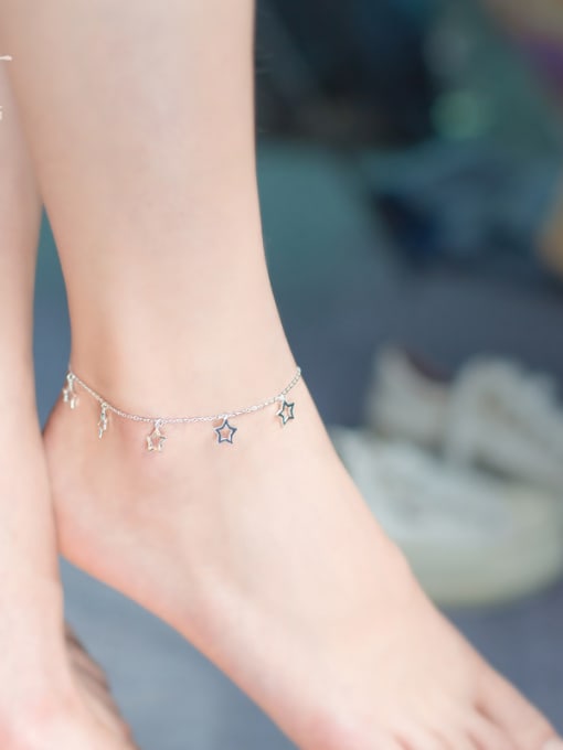 Rosh S925 silver stars hollow fashion anklet 1