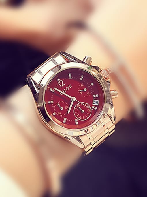 Red GUOU Brand Fashion Business Mechanical Watch