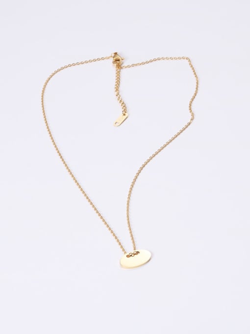 GROSE Titanium With Gold Plated Simplistic Oval Necklaces 4