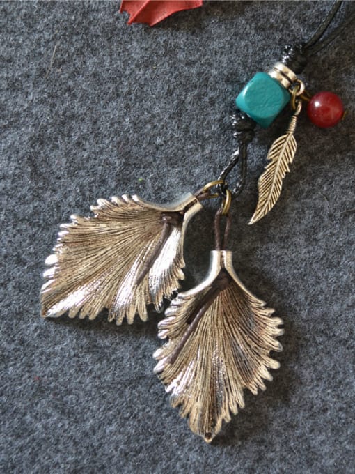 Dandelion Women Vintage Leaves Shaped Necklace 1